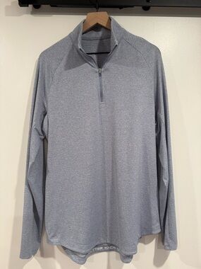 Lululemon Mens Drysense Half Zip brand new without tags - Heathered Chambray
